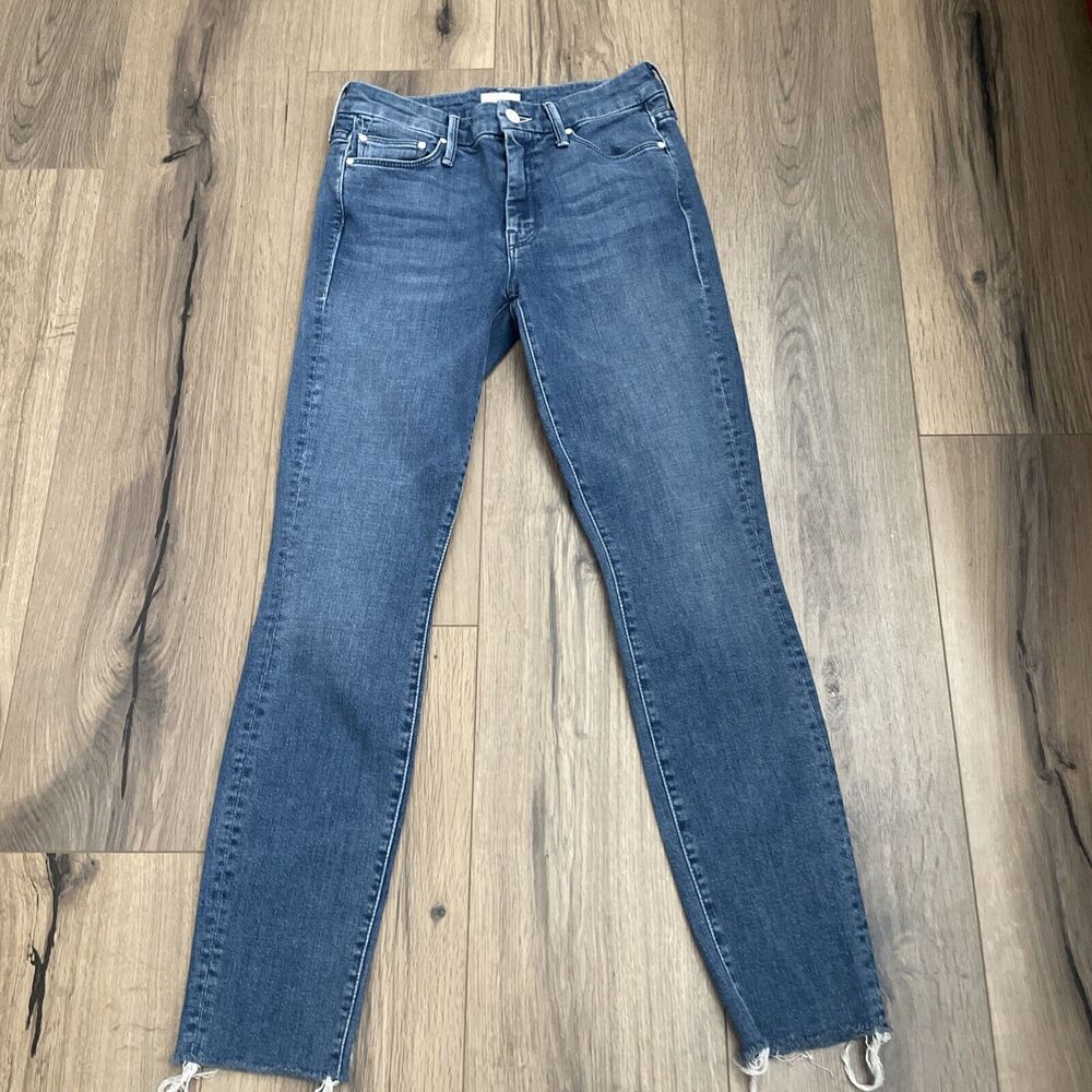 Mother The Looker Ankle Fray Size 24 Chain Of Destiny Medium Wash Stretch $245